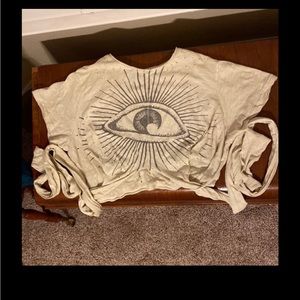 Magnolia Pearl Eye of Providence Cream Wrap Cotton Jersey Top
